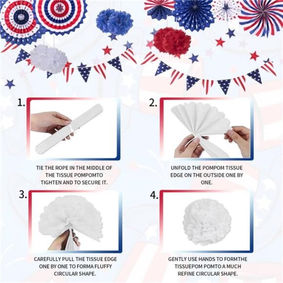 4th of July Decorations Patriotic Party Set Independence Day Fourth of July - Picture 5 of 7